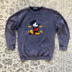 Disney Men's Vintage Royal Blue Mickey Mouse Crewneck Sweater